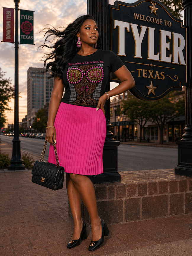 TLOD Lady w/Glasses Bling Tee (Black)