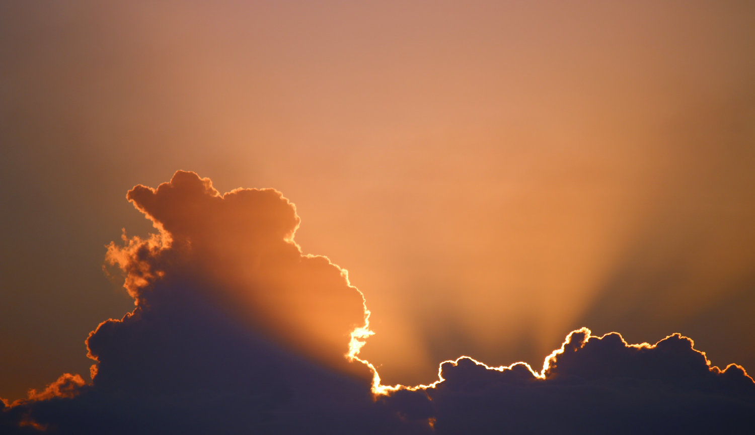 Light shining through clouds