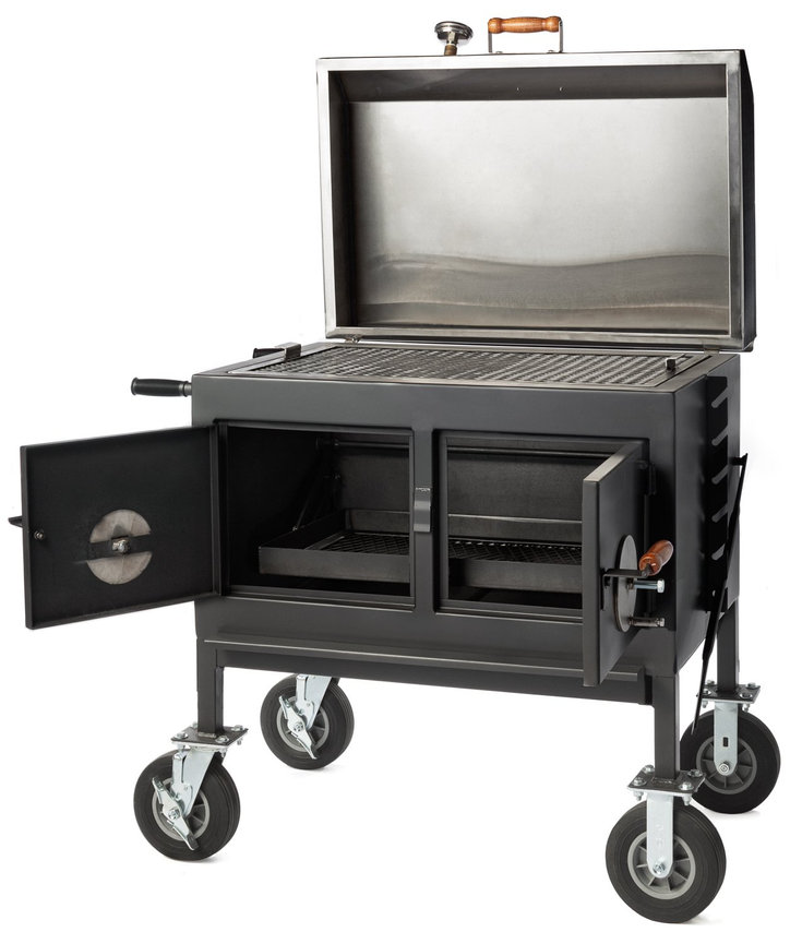 Pitts & Spitts Adjustible Flat Top Charcoal Grill Original Grills Outdoor Kitchen & Grill Store