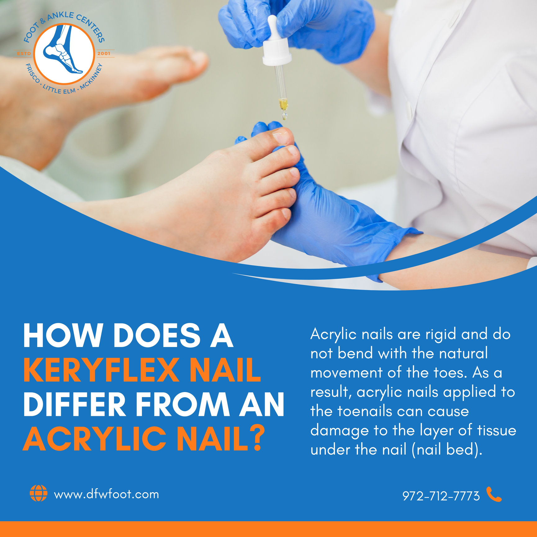 How does a KeryFlex nail differ from an acrylic nail? Frisco, Little
