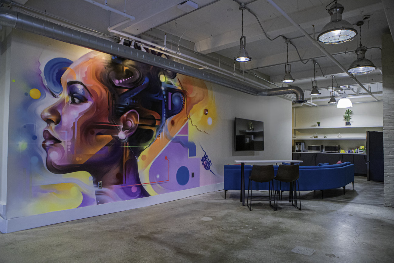 Mural Inside Gateway Building in downtown Greensboro
