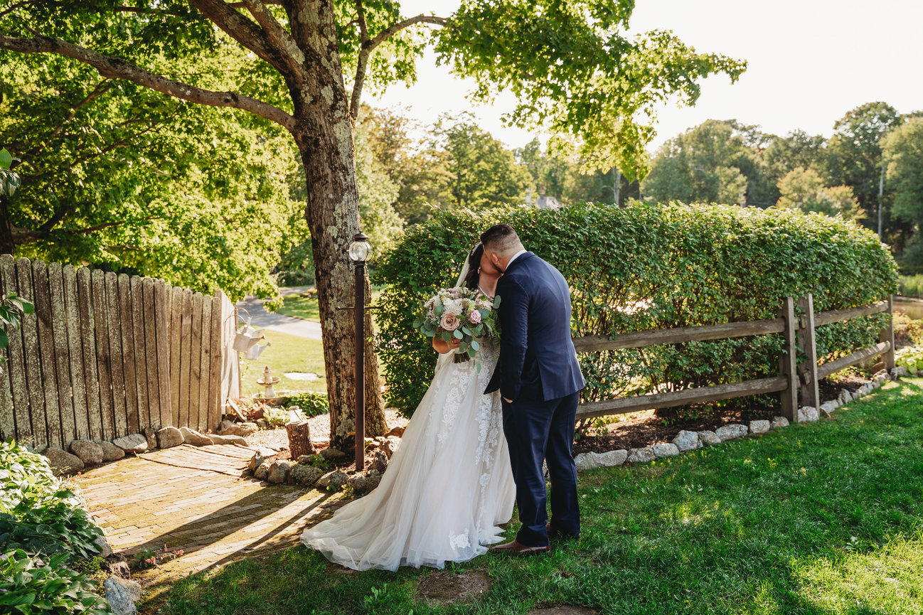 Bride and Groom Garden Wedding in Connecticut