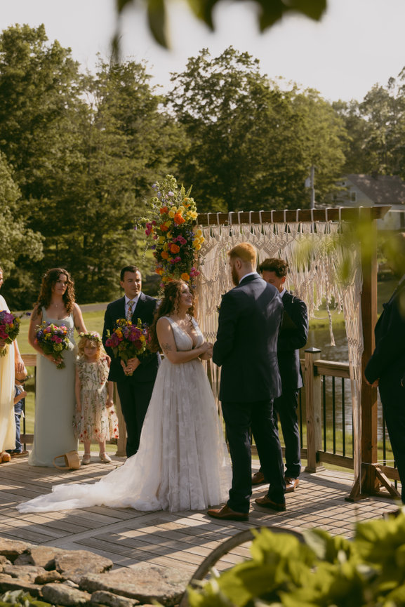 Outdoor wedding ceremony at Connecticut wedding venue.